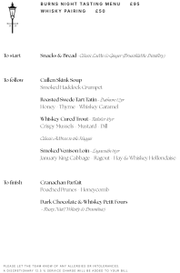 Burns Night Feast & Whisky Flight